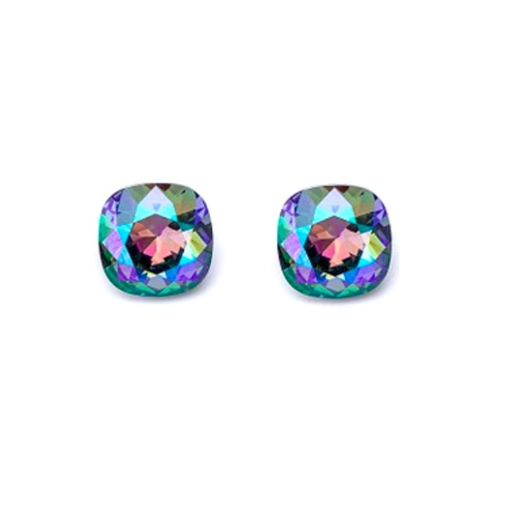 Paradise Shine Cushion-Cut Swarovski Stud Earrings